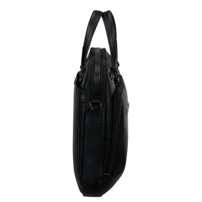 Samsonite Pro-DLX Leather Leren Schoudertas - 15.6" laptopvak - afneembare schouderriem - black