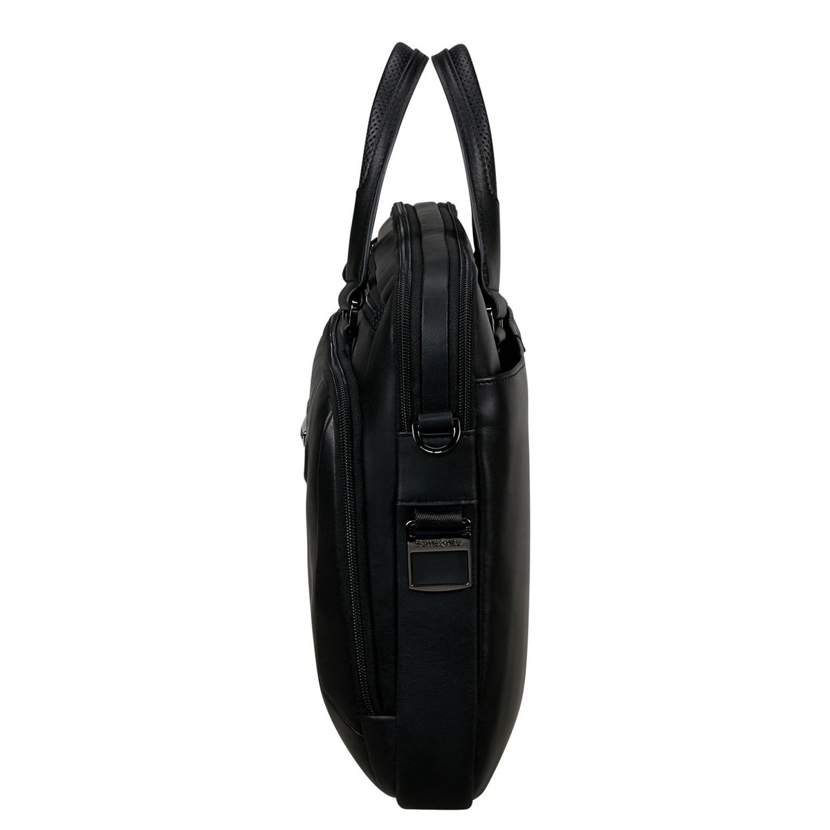Samsonite Pro-DLX Leather Leren Schoudertas - 15.6" laptopvak - afneembare schouderriem - black