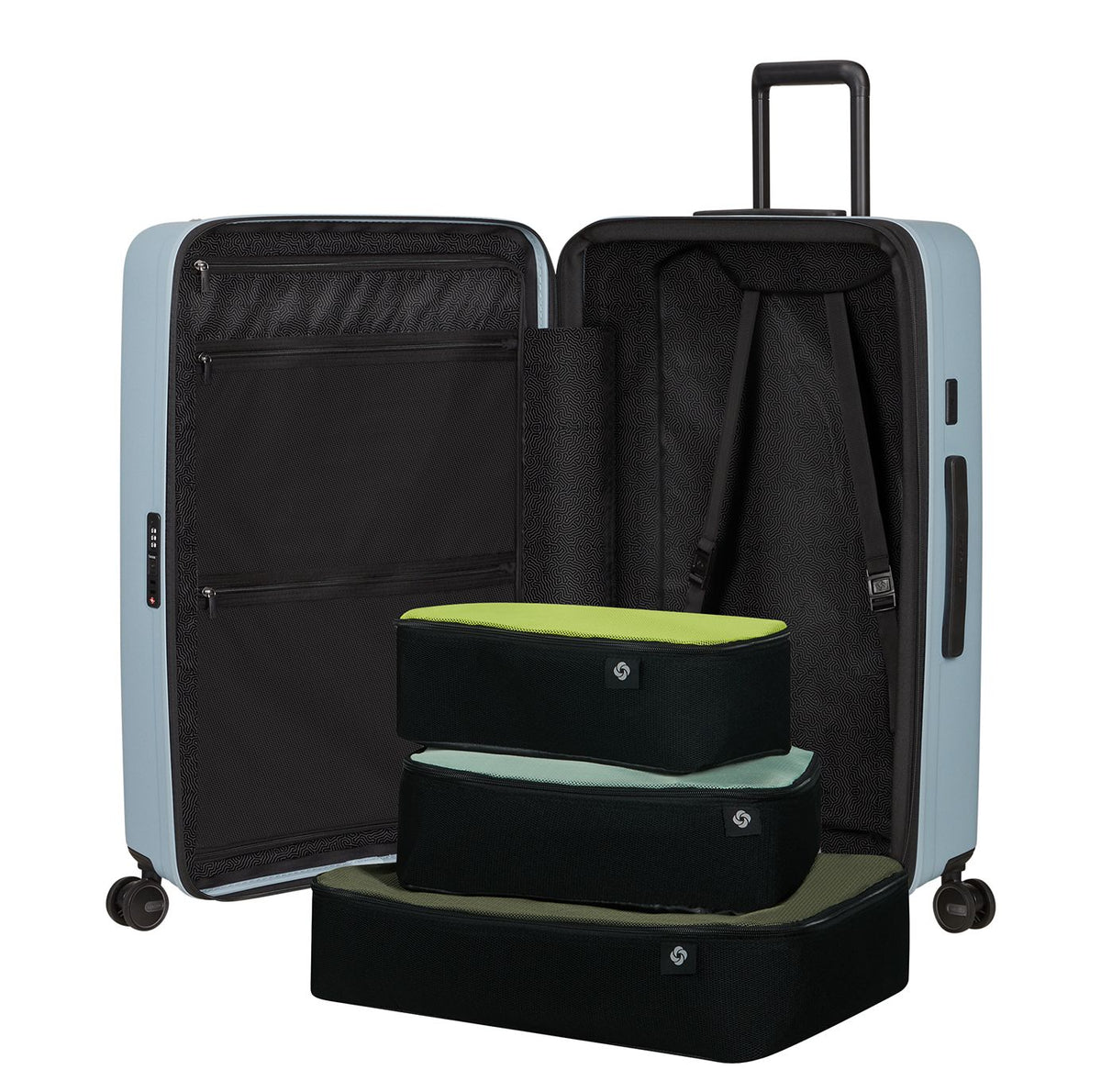 Samsonite Restackd Spinner 75 cm - Uitbreidbaar 99/109 liter - 75x51x29/32 cm - fog blue