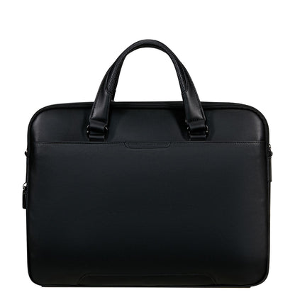 Samsonite Pro-DLX Leather Leren Schoudertas - 15.6" laptopvak - afneembare schouderriem - black