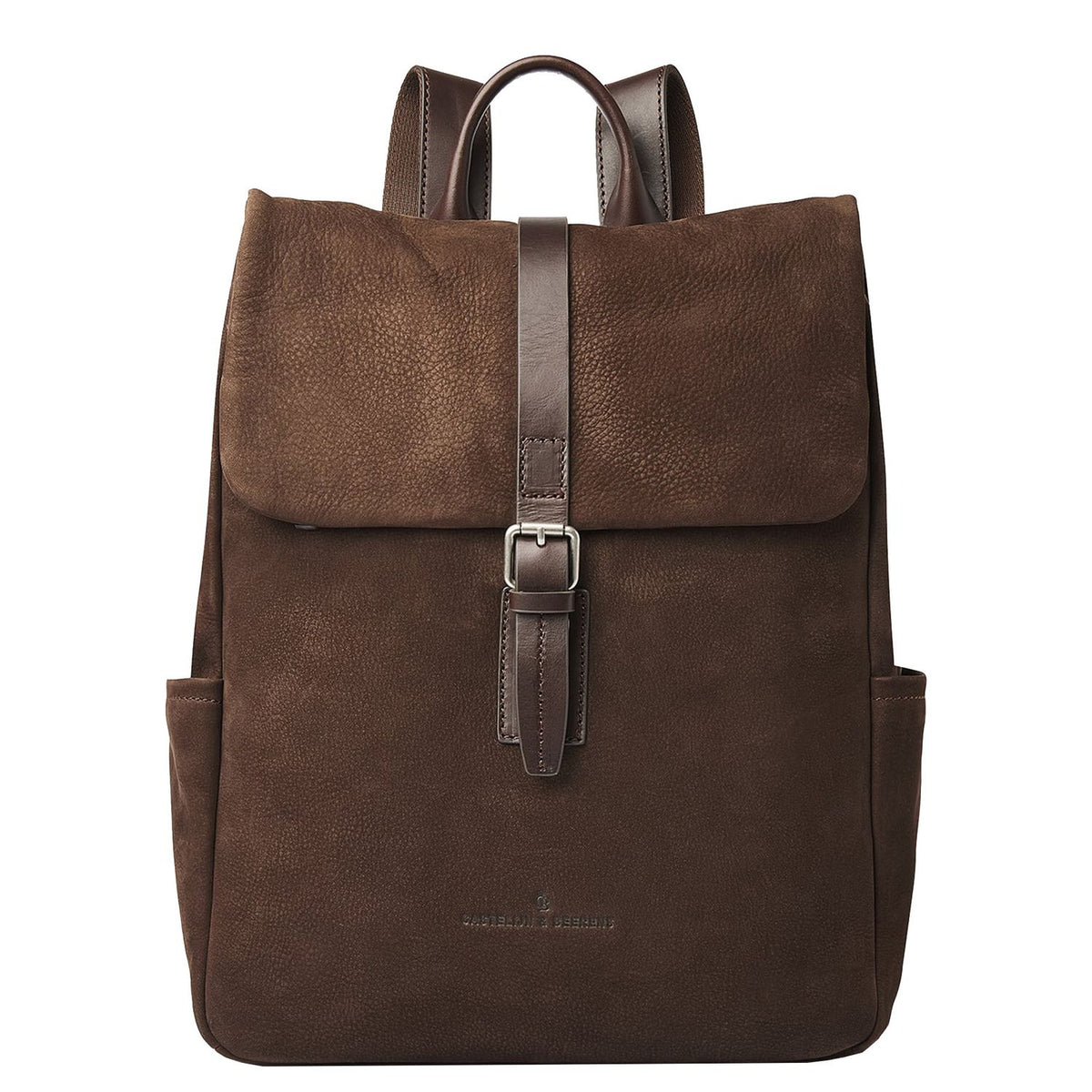 Castelijn & Beerens Nubuck Rugzak - RFID bescherming - 15.6" laptopvak - mocca