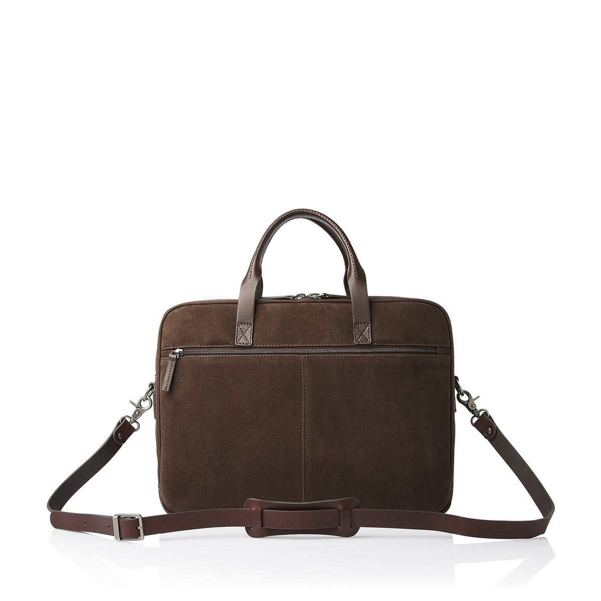 Castelijn & Beerens Nubuck Schoudertas - RFID bescherming - 15.6" laptopvak - mocca
