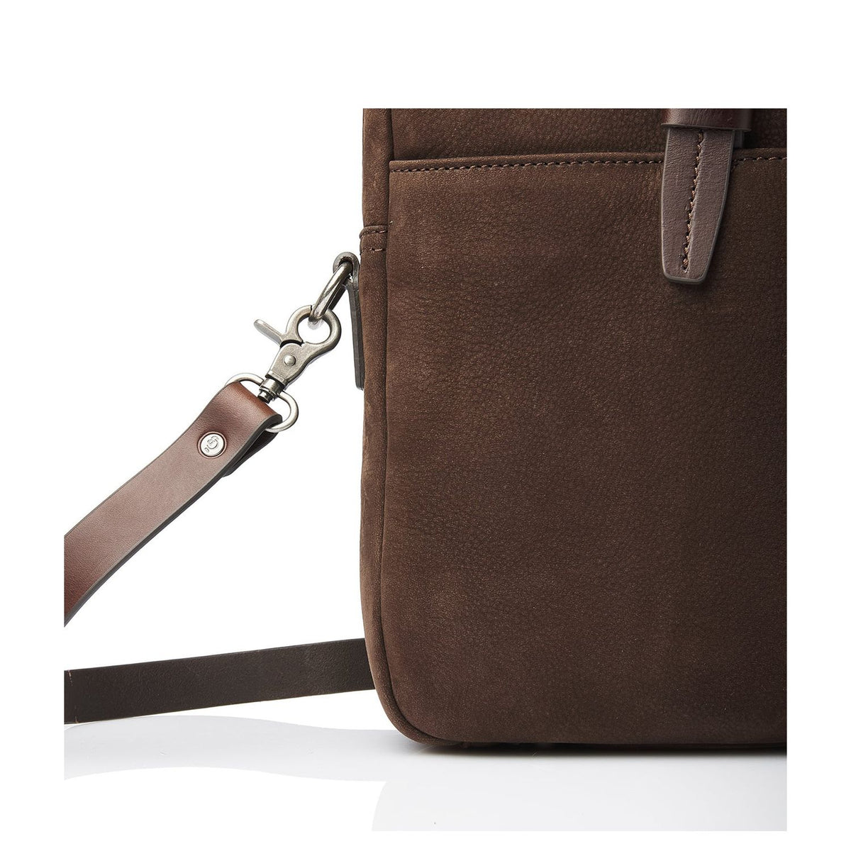 Castelijn & Beerens Nubuck Schoudertas - RFID bescherming - 15.6" laptopvak - mocca