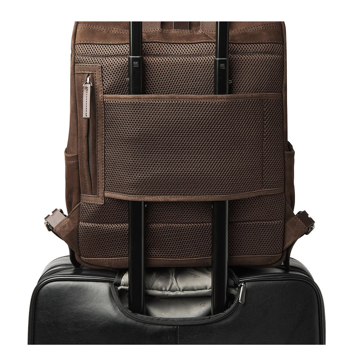 Castelijn & Beerens Nubuck Rugzak - RFID bescherming - 15.6" laptopvak - mocca