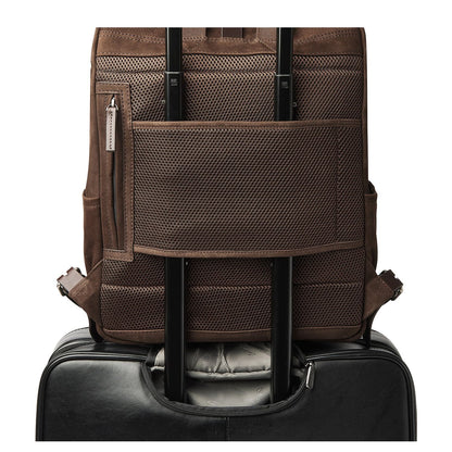 Castelijn & Beerens Nubuck Rugzak - RFID bescherming - 15.6" laptopvak - mocca