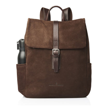 Castelijn & Beerens Nubuck Rugzak - RFID bescherming - 15.6" laptopvak - mocca