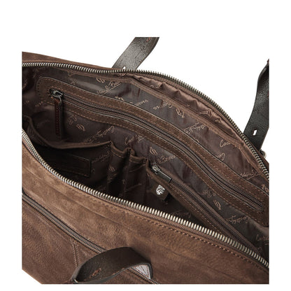 Castelijn & Beerens Nubuck Schoudertas - RFID bescherming - 15.6" laptopvak - mocca