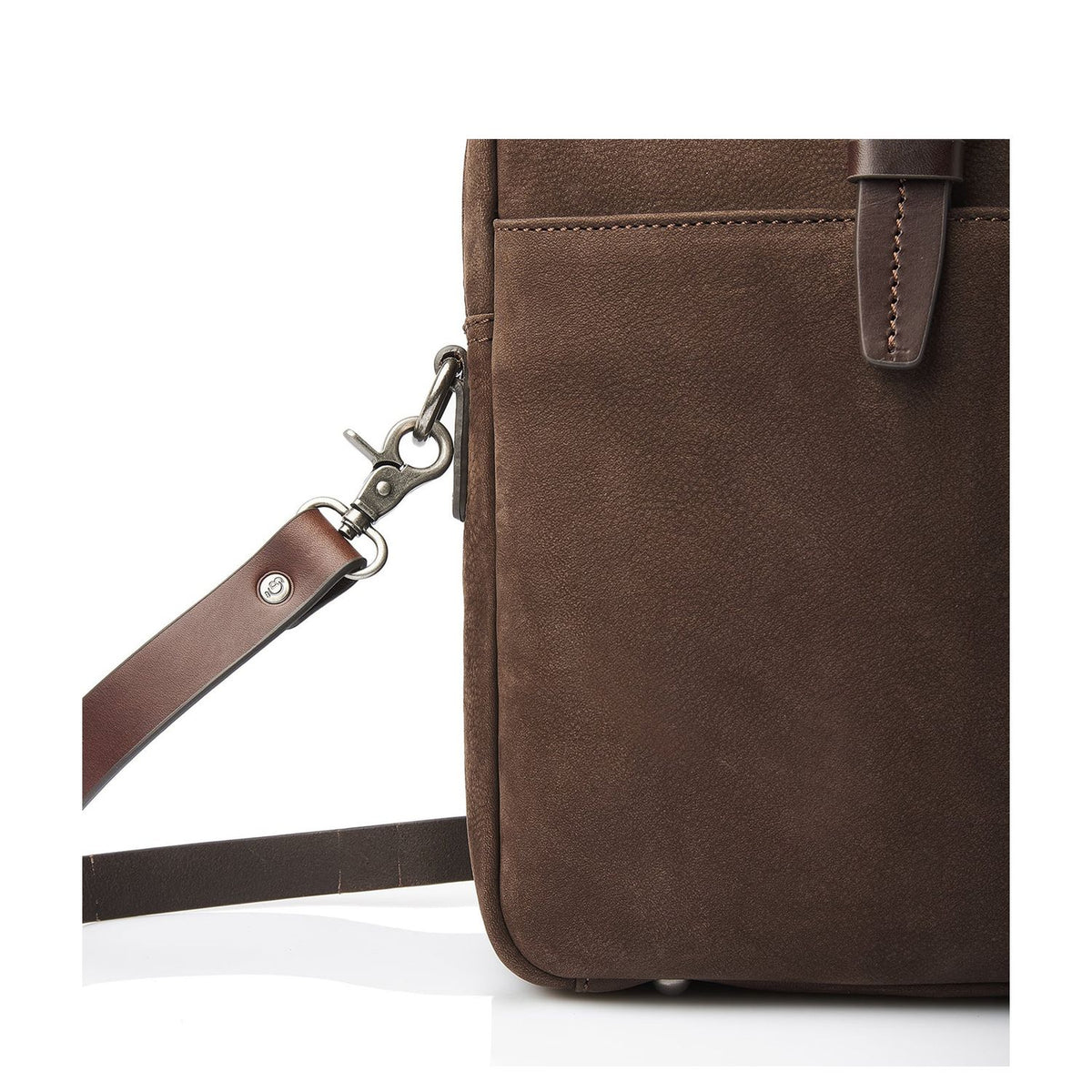 Castelijn & Beerens Nubuck Schoudertas - RFID bescherming - 15.6" laptopvak - mocca