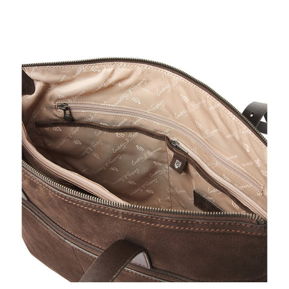 Castelijn & Beerens Nubuck Schoudertas - RFID bescherming - 15.6" laptopvak - mocca