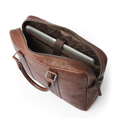 Castelijn & Beerens Limited Edition Laptop Schoudertas - RFID bescherming - 15.6" laptopvak - mocca