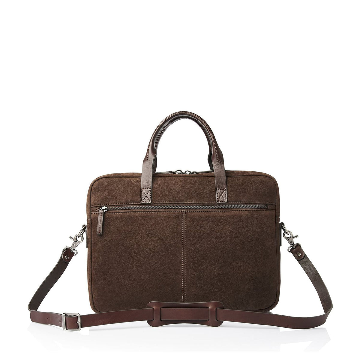 Castelijn & Beerens Nubuck Schoudertas - RFID bescherming - 15.6" laptopvak - mocca