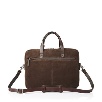Castelijn & Beerens Nubuck Schoudertas - RFID bescherming - 15.6" laptopvak - mocca