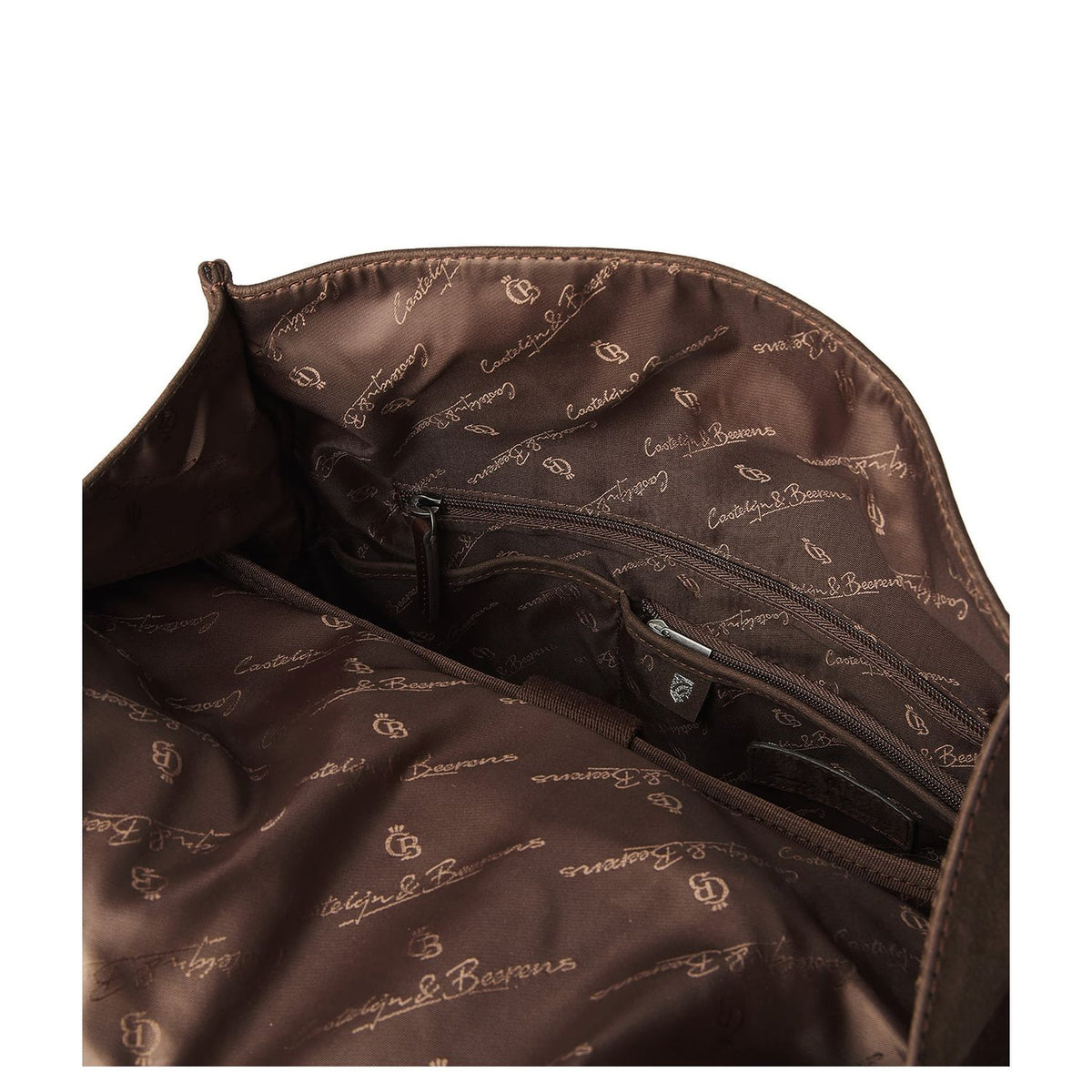 Castelijn & Beerens Nubuck Rugzak - RFID bescherming - 15.6" laptopvak - mocca