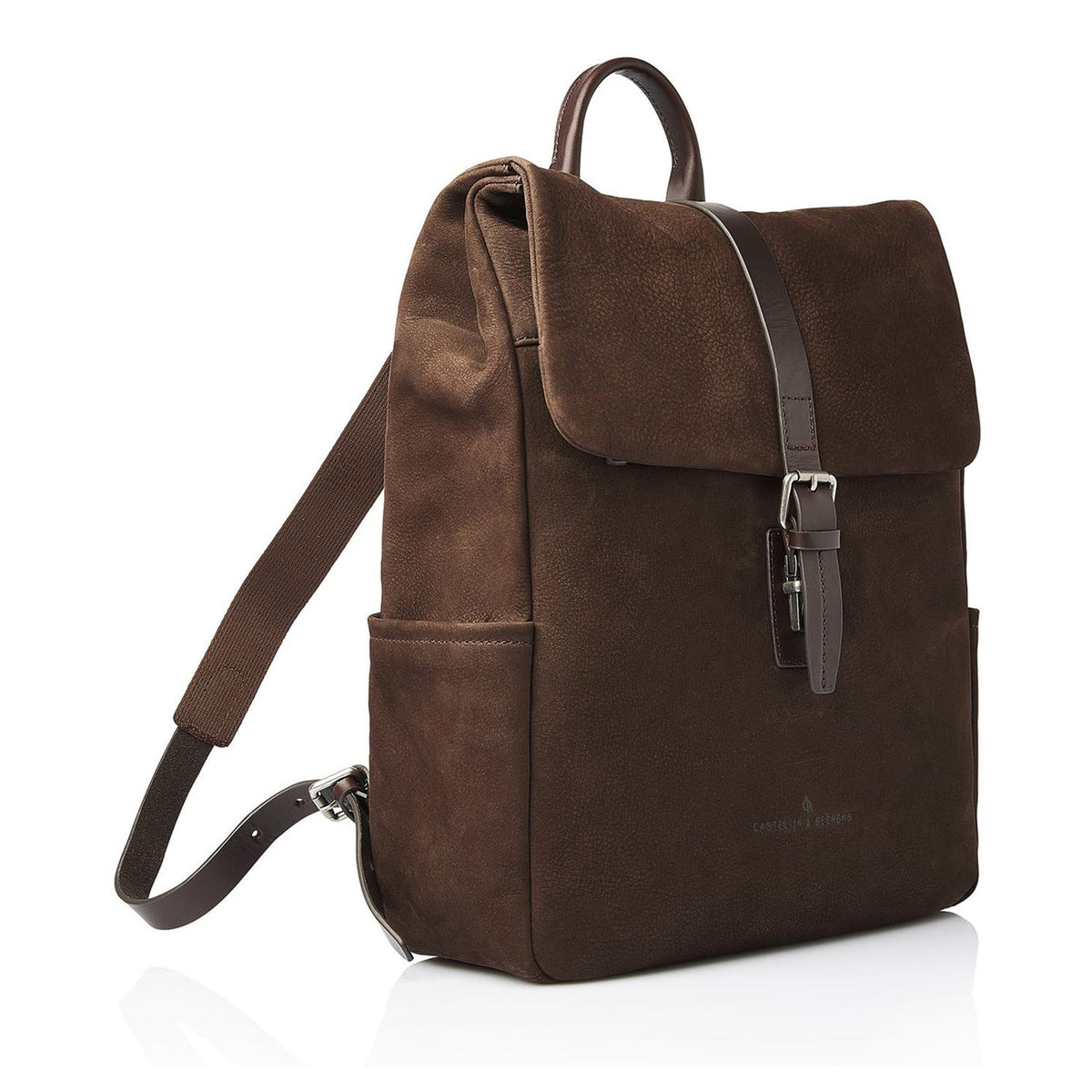 Castelijn & Beerens Nubuck Rugzak - RFID bescherming - 15.6" laptopvak - mocca