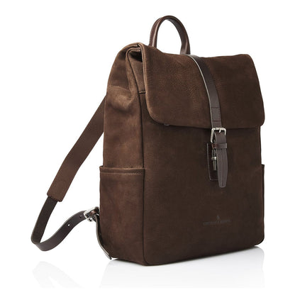 Castelijn & Beerens Nubuck Rugzak - RFID bescherming - 15.6" laptopvak - mocca