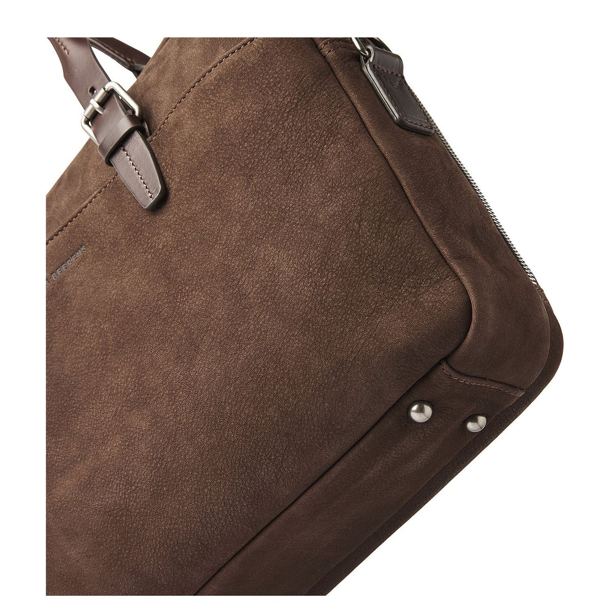 Castelijn & Beerens Nubuck Schoudertas - RFID bescherming - 15.6" laptopvak - mocca