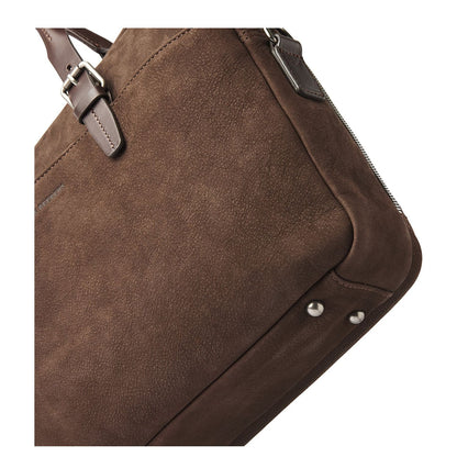 Castelijn & Beerens Nubuck Schoudertas - RFID bescherming - 15.6" laptopvak - mocca