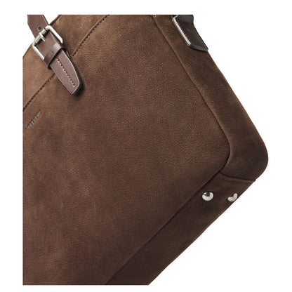 Castelijn & Beerens Nubuck Schoudertas - RFID bescherming - 15.6" laptopvak - mocca