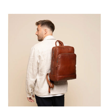 The Chesterfield Brand Marvello Rugzak - 12 liter - 15" laptopvak - cognac