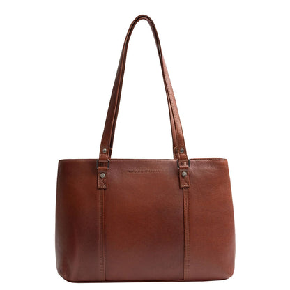 The Chesterfield Brand Alverino Schoudertas - 14" laptopvak - cognac