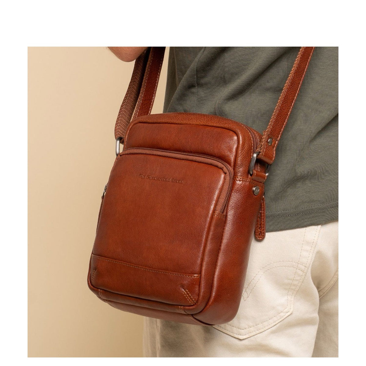 The Chesterfield Brand Valtorio Crossbody Schoudertas cognac