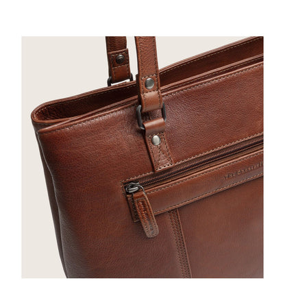 The Chesterfield Brand Alverino Schoudertas - 14" laptopvak - cognac