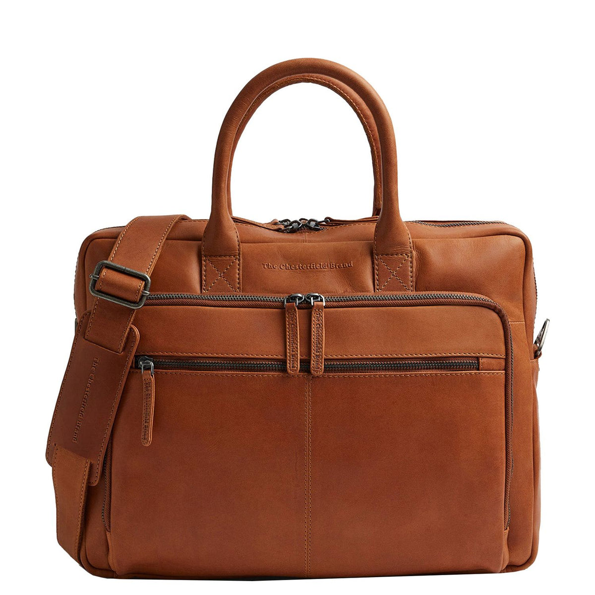 The Chesterfield Brand Tacama Laptop Schoudertas - 16" laptopvak - cognac