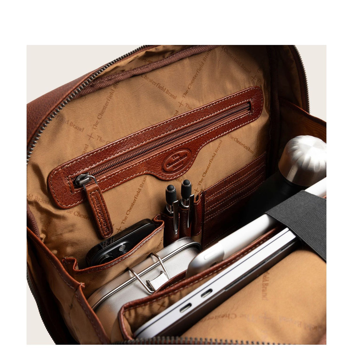 The Chesterfield Brand Marvello Rugzak - 12 liter - 15" laptopvak - cognac