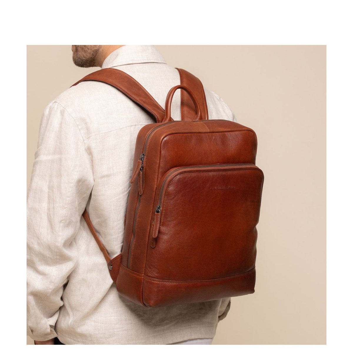 The Chesterfield Brand Marvello Rugzak - 12 liter - 15" laptopvak - cognac