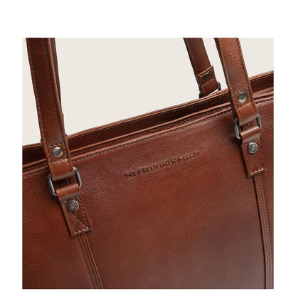 The Chesterfield Brand Alverino Schoudertas - 14" laptopvak - cognac