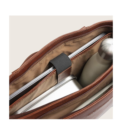 The Chesterfield Brand Alverino Schoudertas - 14" laptopvak - cognac