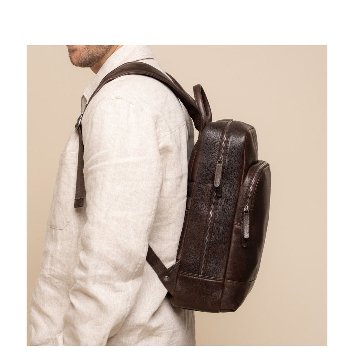 The Chesterfield Brand Marvello Rugzak - 12 liter - 15" laptopvak - bruin