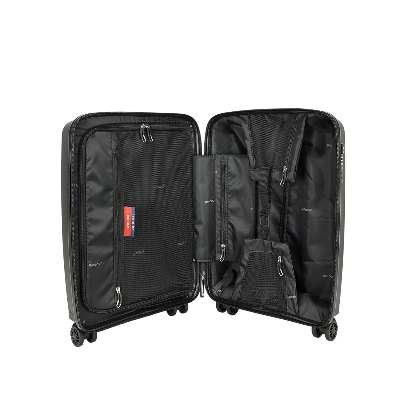 Decent Cross-One Cabin Trolley 55/35 black Hard Case