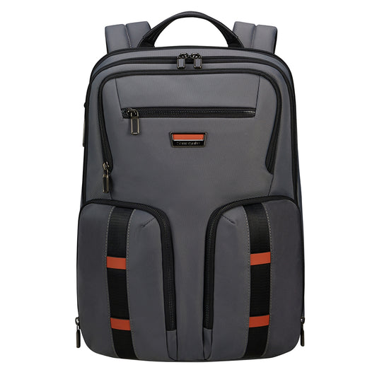 Samsonite Urban-Eye Rucksack 15,6" 2 Taschen grau/cognacfarbener Rucksack