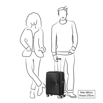 American Tourister Soundbox Spinner 55 Erweiterbares Hartschalenetui in Mitternachtsblau