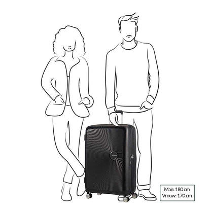 American Tourister Soundbox Spinner 77 Erweiterbares goldgelbes Hartschalenetui