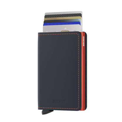 Secrid Slimwallet Wallet Mattes Nachtblau &amp; Orange Damenbrieftasche