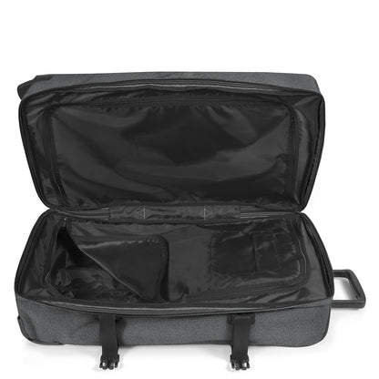 Eastpak Tranverz L schwarze Denim-Trolley-Reisetasche
