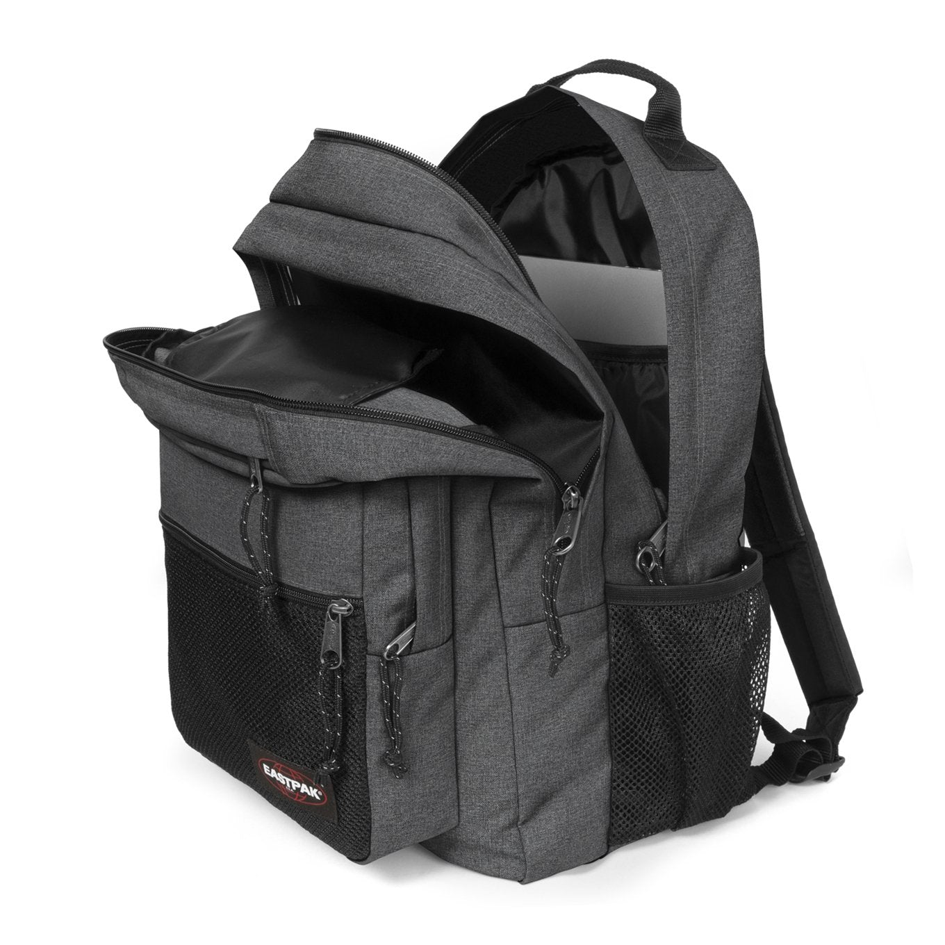 Eastpak Pinzip Backpack Rucksack aus schwarzem Denim