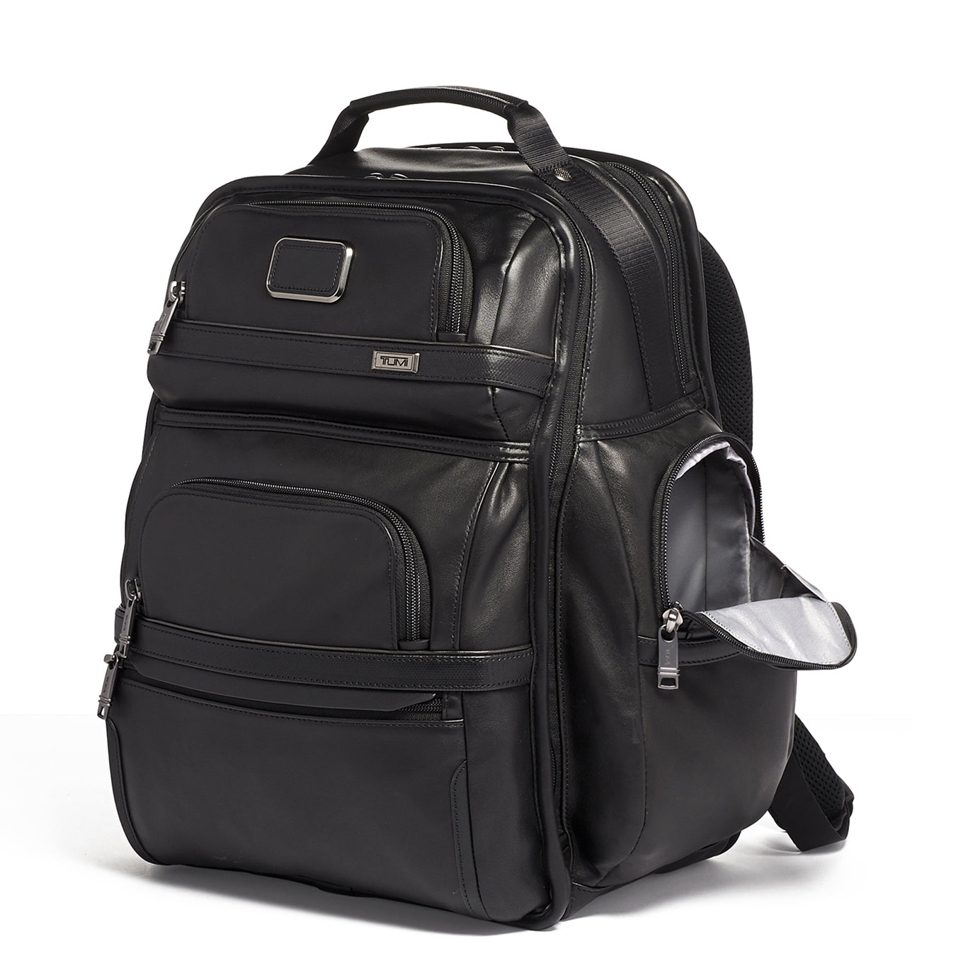 Tumi Alpha Leather Brief Pack Backpack black