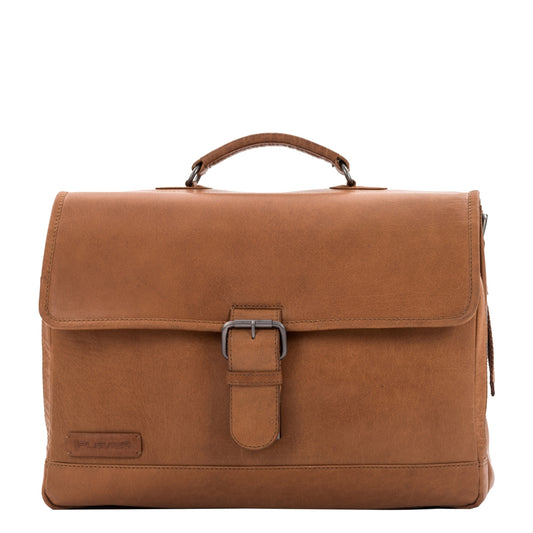 Plevier Quartz Volnerf 3-vaks Laptoptas 15.6" cognac