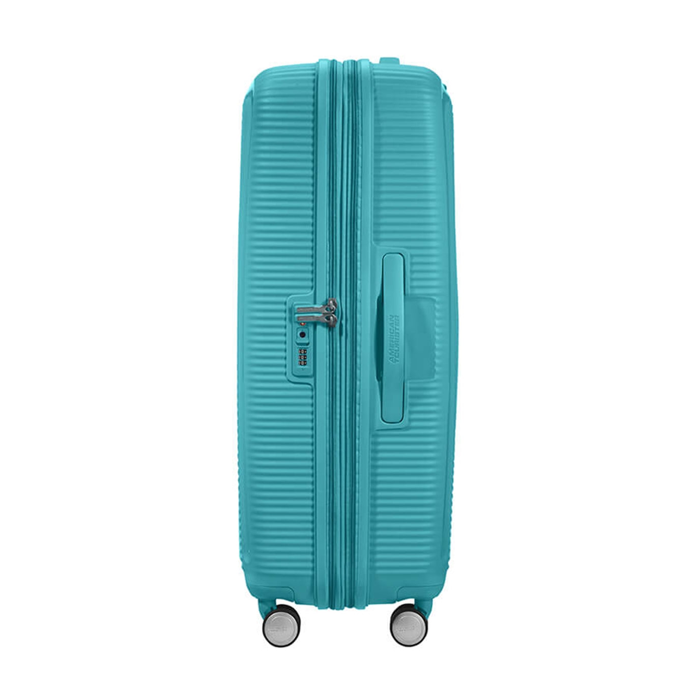 American Tourister Soundbox Spinner 77 Erweiterbarer türkisfarbener Tonic-Hartschalenkoffer