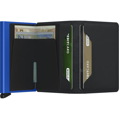 Secrid Slimwallet Wallet Mattschwarz-blaue Damenbrieftasche
