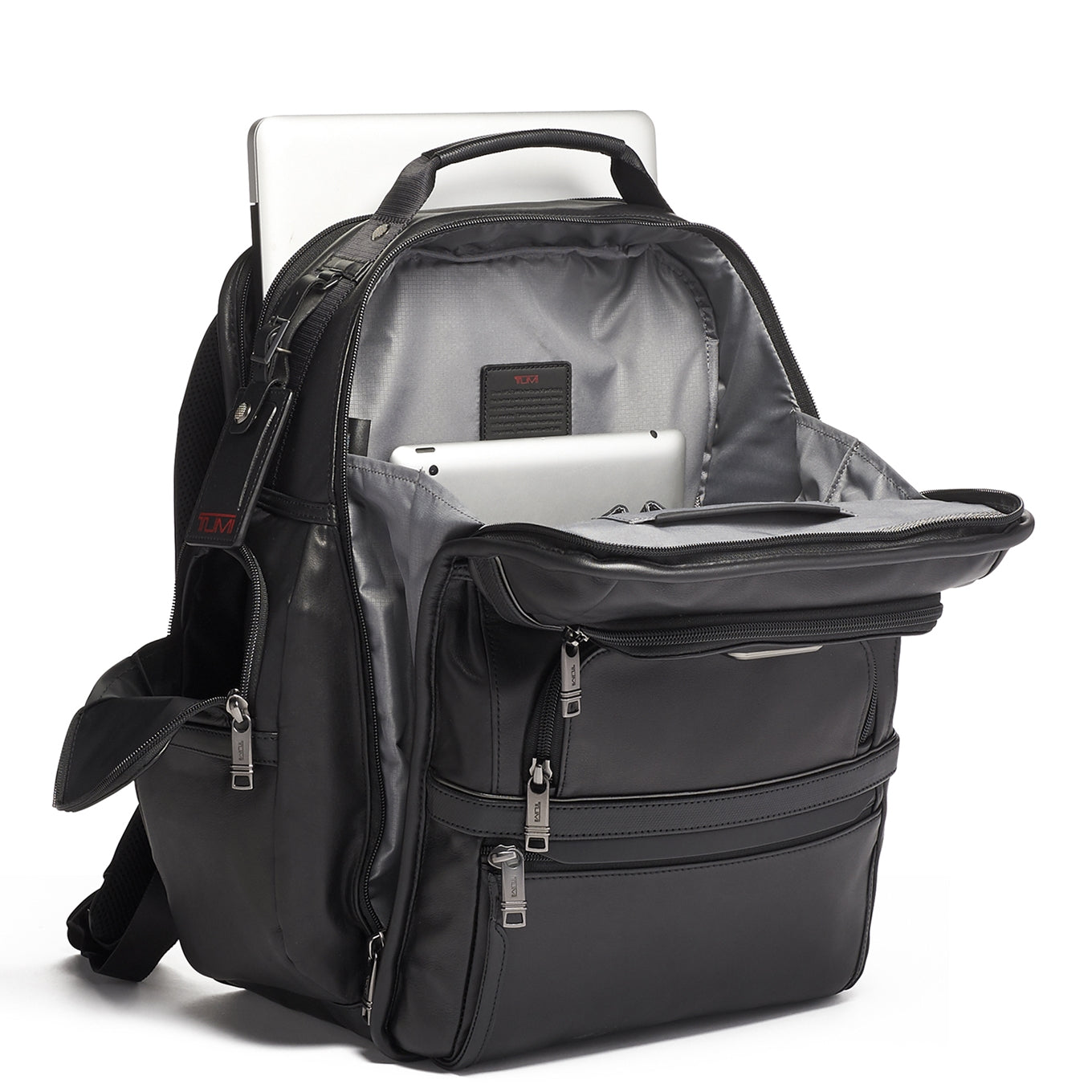 Tumi Alpha Leather Brief Pack Backpack black