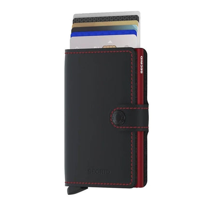 Secrid Miniwallet Wallet Mattschwarz-rote Damenbrieftasche