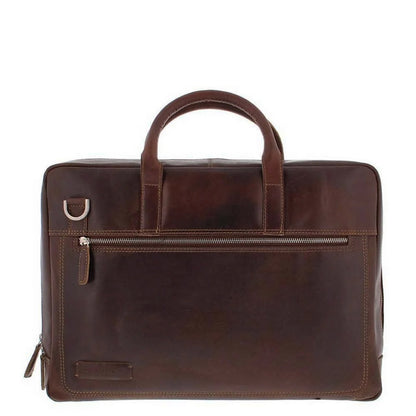 Plevier Vintage London Laptoptasche 2 Fächer 15,6" dunkelbraun