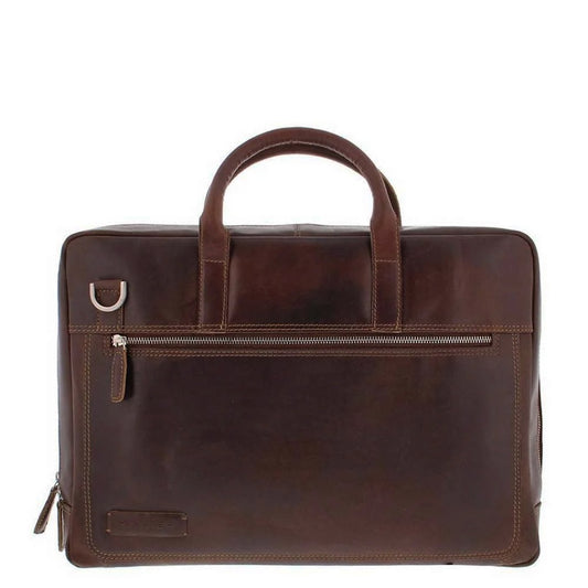 Plevier Vintage London Laptop bag 2 compartments 15.6" dark brown