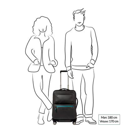 Piquadro C2OW Slim Cabin Spinner 55 nero Weicher Koffer