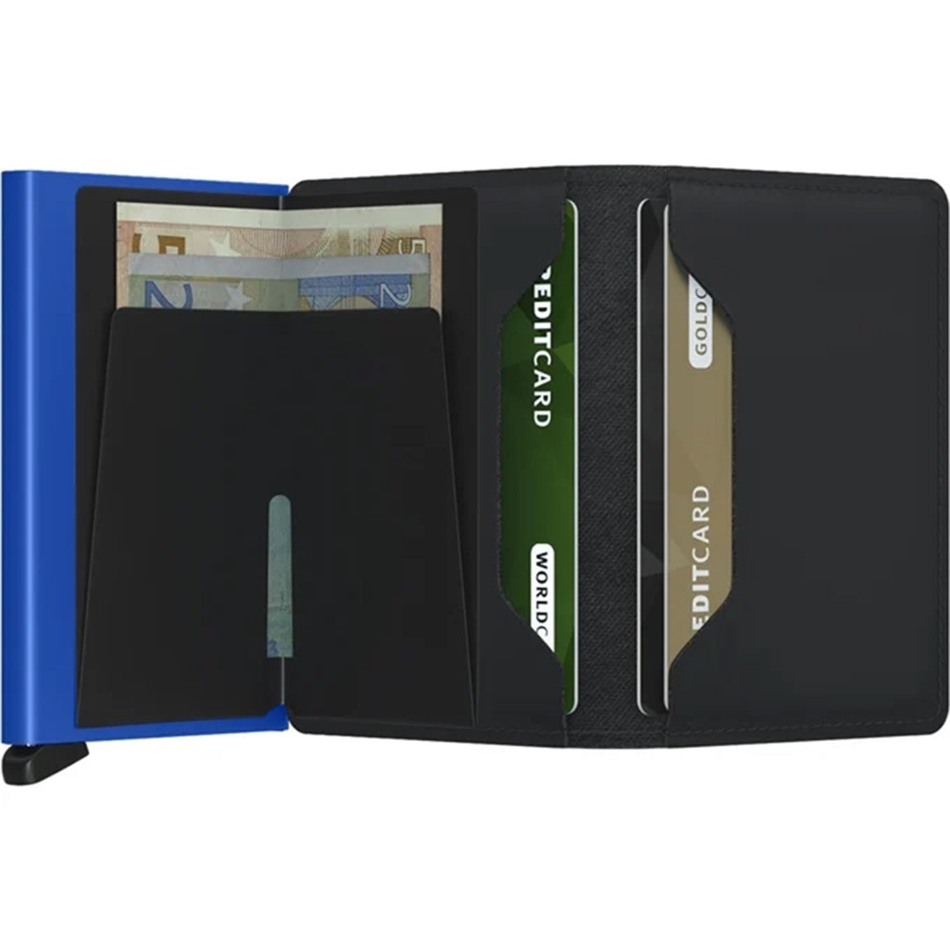 Secrid Miniwallet Wallet Mattschwarz-blaue Damenbrieftasche