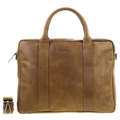 DSTRCT Limited Single Zip 15'' Laptop bag cognac